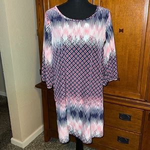 Multicolored Printed 1/2 Sleeve Dress From Peach Love Cream California